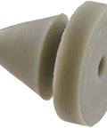 Close-up of a gray rubber door silencer for metal frame, part of a pack of 100 durable quieting bumpers reducing noise and rattle.
