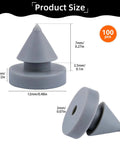 Diagram showing size of 100 Pack Rubber Door Silencers For Metal Doors Half Inch Diameter Anti Collision Silencer Hinge Outlet