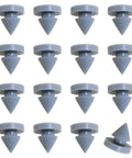 16 Pack Gray Rubber Conical Door Silencers, Nail Style Bumpers For Metal And Wooden Doors, Quiet Exit Door Cushions For Hinge Gaps