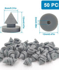 50 Pcs Rubber Door Silencers For Metal Door Frames Half Inch Diameter Anti Collision Silencers Prevent Door Slams Quiet Hinge Outlet Wear Resistant Non Slip Gray.