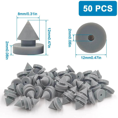 50 Pcs Rubber Door Silencers For Metal Door Frames Half Inch Diameter Anti Collision Silencers Prevent Door Slams Quiet Hinge Outlet Wear Resistant Non Slip Gray.