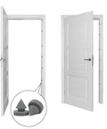 50 Pcs Rubber Door Silencers For Metal Door Frames Half Inch Diameter Anti Collision Silencers Prevent Door Slams Quiet Hinge Outlet Wear Resistant Non Slip Gray installed on metal door frame.