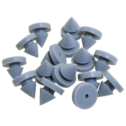 16 Pack Gray Rubber Conical Door Silencers, Nail Style Bumpers For Metal And Wooden Doors, Quiet Exit Door Cushions