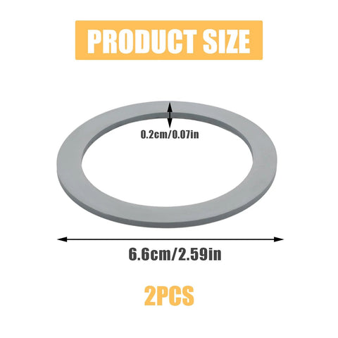 2 Pack Blender Gasket O-Ring Replacement For Oster Osterizer Blenders Gray Rubber Seal, size 6.6x0.2cm shown in image
