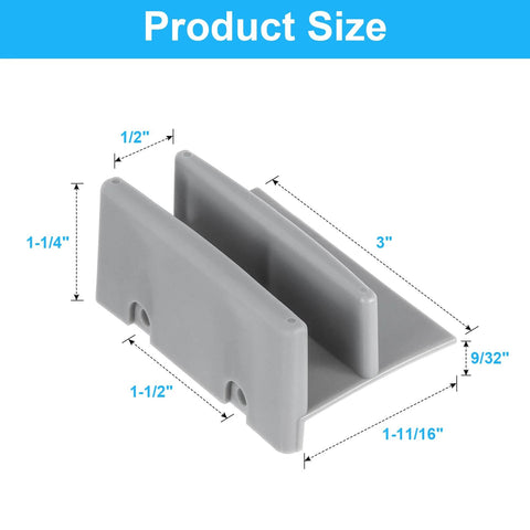Sliding Shower Door Bottom Track With One Half Inch Groove For Seven Sixteenth Inch Thick Glass Gray Two Piece Set