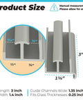 Gray Sliding Shower Door Bottom Guide For Glass Doors Fits 1-3/8 Inch Wide And 3 Inch Long Replacement Rail dimensions