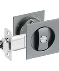 Recessed Door Lock With Square Pocket, Invisible Two Sided Hardware Privacy Sliding Door Latch for Bathroom Bedroom Barn Doors, Gray Finish