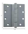 Ball Bearing Half Surface Door Hinge With Fixed Pin Five Inch Prime Coat Gray Steel Pack Of Three front view