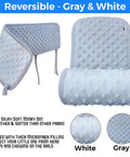 Reversible Gray And White Rail Cover Set With Soft Minky Dot Teething Guard One 51x7 And Two 27 By 7 Covers Edge Guard Bumper