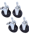 Premium Wire Shelving Casters Set Of Four With 600 Pound Per Caster Capacity Gray Finish Perfect For Upgrading Storage Racks