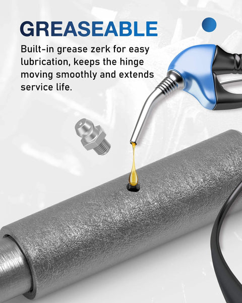 10 Inch Weld On Trailer Ramp Hinge Pack Of 4 Heavy Steel Greasable with lubrication illustration