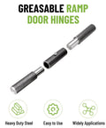 Image of Ten Inch Weld On Trailer Ramp Hinge Heavy Duty Greasable Ramp Door Hinges Pack Of Four For Durable Gates.