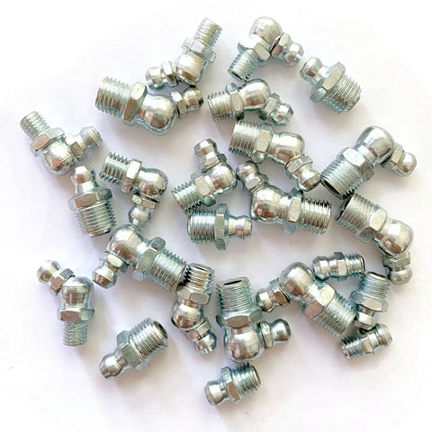 Versatile Pro Grade Grease Fitting Assortment For Industrial And Agricultural Machinery One Quarter To Three Eighths Inch 36 Pieces