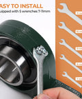 250 Pcs SAE And Metric Grease Fittings Assortment With Wrench Kit used on machinery component, wrenches shown, 7-11mm sizes