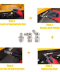 Heavy Duty Grease Fitting Assortment Kit With Eighteen Five Sixteenths By Twenty Four UNF Zerk Fittings, installation steps
