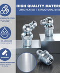 Grease Fittings Assortment Kit With SAE And Metric Zerk Fittings 255 Pieces zinc-plated structural steel close-up