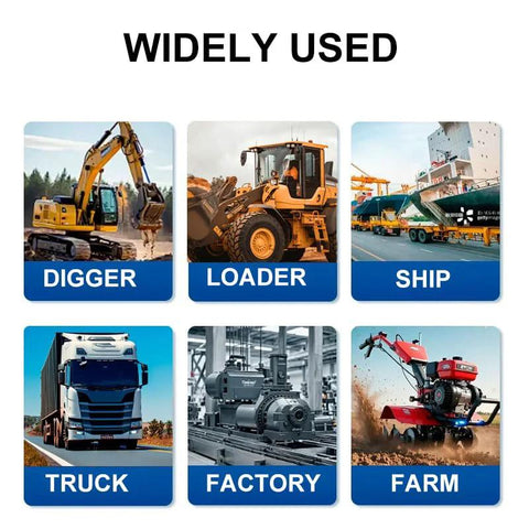 All In One Grease Gun Coupler Kit With 60 Grease Fittings for diverse applications on digger, loader, ship, truck, factory, farm