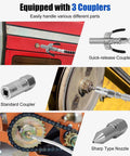 Heavy Duty Grease Gun Kit, 8000 PSI Pistol Grip Grease Gun couplers and nozzles for versatile use on machinery and vehicles