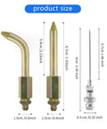 Grease Gun Needle Tip Kit - Bent & Straight Nozzles with size comparison, fits Rubber Boots, Ball Joints & Bushings for tight areas