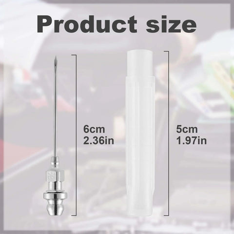 5pcs Grease Injector Needle with 6cm length and detachable nozzle for grease gun, shown with 5cm protective cover
