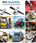 All In One Grease Zerk Fitting Tool Set For Install Remove Rethread With Removal Tool and compatible heavy equipment images