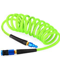 One Quarter Inch By Ten Foot Pro Grade Reinforced Polyurethane Air Hose With Bend Restrictor And Self Coiling Design Includes IM Plug Kit