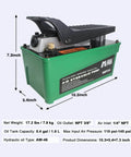 Powerful 10,000 PSI Air Hydraulic Pump With 1.6L Reservoir And Foot Pedal, Three Eighths NPT Oil Outlet, One Quarter Inlet