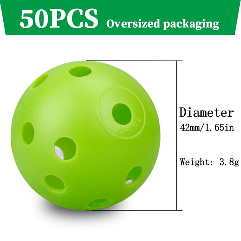 50 Pack Colored Golf Practice Ball, 40mm Hollow Sports Golf Training Balls Plastic Airflow Good for Your Pets(Multicolor).