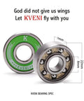 Pro Longboard Bearings High Speed 608RS Ball Skate Bearing ABEC shown with green seal and dimensions