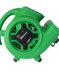 Compact Mighty Air Mover With One Quarter HP Motor Delivers 925 CFM For Fast Surface Drying Of Carpets Floors Furniture And Walls Stackable With Daisy Chain For Water Damage Restoration Janitorial Plumbing And Home Use Green, top view