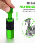 Rugged Aluminum Air Coupler And Plug Kit, 15 Piece Pro Grade Set With Quarter Inch NPT Quick Connect Air Fittings, Green Finish