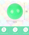 Close-up view of a 2.2-inch green ball from 50 pcs Ball Pit Balls Plastic Balls for Ball Pit, BPA Free Ocean Ball for Toddlers - 7 Colors.
