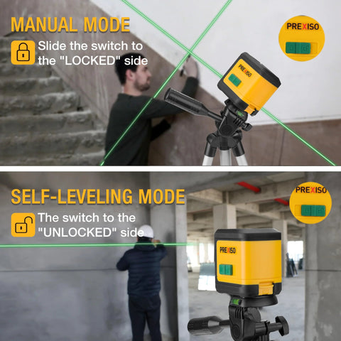 Efficient green beam laser level with dual modules and self leveling cross line projection, delivers bright, accurate lines up to 100 ft for tile, carpentry, and renovation; includes a 31.5 inch tripod for fast, stable setup on any job