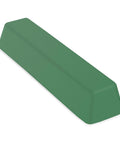 Green buffing compound bar for metal polishing removes scratches and restores a bright, smooth finish on stainless steel, chrome, iron, nickel, aluminum and brass when used on buffing wheels; solid 1 lb abrasive.