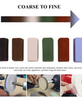 Set of six buffing compound bars from coarse to fine, including green buffing compound bar for metal polishing, on display