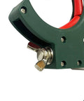 Close-up of Two Pack Green Cable Tray Rollers for Wire Routing, featuring red axle design and no fuss screw installation.