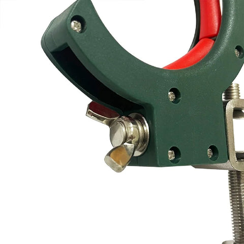 Close-up of Two Pack Green Cable Tray Rollers for Wire Routing, featuring red axle design and no fuss screw installation.
