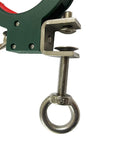 Close-up of Two Pack Green Cable Tray Rollers with red axle design for wire routing, showing adjustable screw installation.