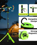 2700 Lumen Camping Emergency Light With 12000mAh Built In Power Bank, Telescopic Tripod Stand, IP65 Waterproof Cordless Work Light