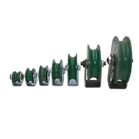 Pulley,Pulley Wheel, 2pc Cast Iron Directional Sheave,Track Wheel,Double Bearing,for Round Tube, Industrial Machines,Sliding Door,Rolling Gates,Wire Rope Rails(74mm), various sizes