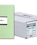 Green Non Latex Clean Image Cleanroom Paper 1090C Pro Grade, case of 2500 sheets and single pack shown.