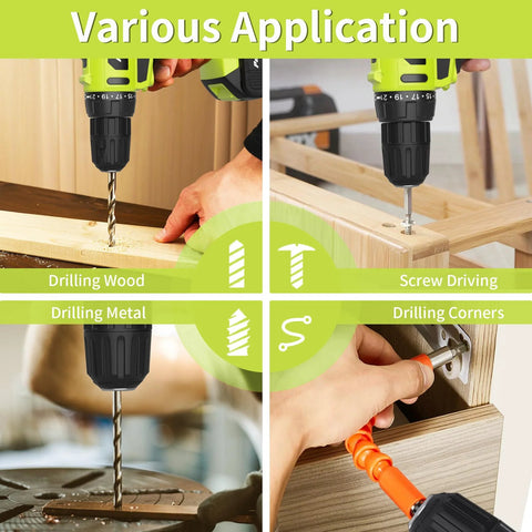 20V Cordless Drill Driver Kit With 2 Batteries, 30Nm Torque, 21 Plus 1 Clutch, Two Speed Settings, drilling wood and metal