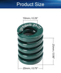 2Pcs Green 3D Printer Die Spring Set 20mm Outer Diameter 10mm Inner Diameter 25mm Length Beefy Load Steel Spiral Springs