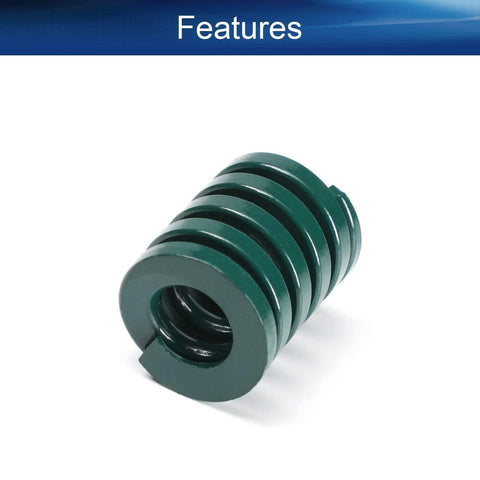2Pcs Green 3D Printer Die Spring Set 20mm Outer Diameter 10mm Inner Diameter 25mm Length Beefy Load Steel Spiral Spring on white.