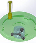 Illustration of a green handwheel mechanism with visible components, related to 5.5 Inch Heavy Duty Handwheel With One Half Inch Bore For Drill Press Table Saw Lathe And Milling Machine Replacement Part For Woodworking Tools Industrial Grade Phenolic Aluminum Core Reinforced For Superior Rigidity And Heat Resistance.
