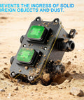 IP65 Waterproof Dual Light Switch Box Built To Endure Outdoors For 12V To 24V Systems, 30A DPST Toggle Switch in sand