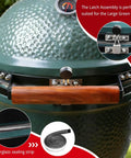 Latch Assembly for Large Green Egg Zinc Alloy Hinge Band Replacement on green grill with fiberglass sealing strip