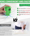 Effortless Electric Vacuum Pump For Storage Bags 55W 5000Pa Portable Travel Vacuum Pump On The Go in green showing usage benefits.