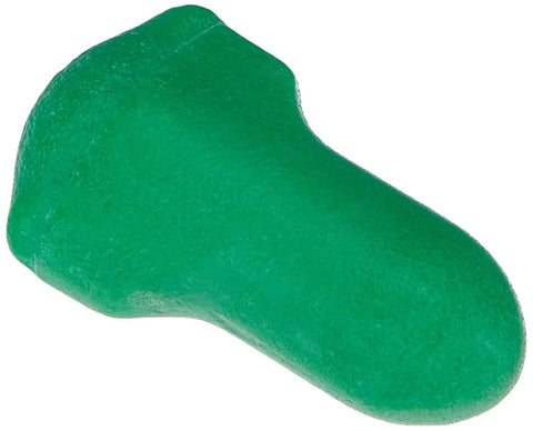 Green earplug close-up, Low Pressure Disposable Foam Earplugs For Smaller Ears, 200 Pairs Green, hygienic smooth closed cell foam skin