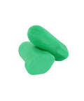 Low Pressure Disposable Foam Earplugs For Smaller Ears, 200 Pairs Green, shown close-up, smooth closed cell foam, gentle expansion